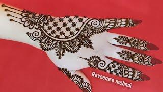 simple arabic mehandi design||घर पर बैठे आसानी से मेहंदी लगाना सीखें|raveena's mehndi