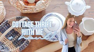 NEW COTTAGE THRIFT WITH ME + HAUL 2024 | THRIFTING FOR COTTAGE HOME DECOR 🩵