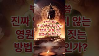 사라지지 않는 영원한 복을 짓는 방법은 무엇인가? #부처님 #부처님말씀 #불교