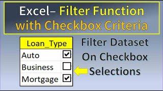 Excel Filter Function With Checkbox Criteria