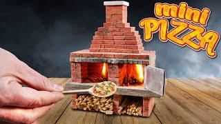 Making a PIZZA In MINIATURE BRICK BARBECUE