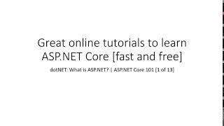 Great online tutorials to learn ASP