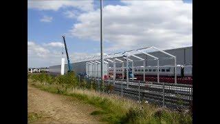 Cladding sides of "NEW" building at Hitachi Factory & excavation work 14/8/17