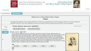 How to use the People Reference List in the Mary Baker Eddy Papers