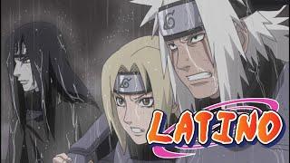 Hanzo proclama a Jiraiya, Tsunade y Orochimaru como Los 3 Sannin de Konoha  (Doblaje Latino Oficial)