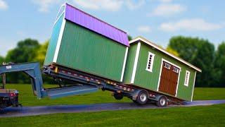 Our Off Grid Micro Cabin Arrived! (It Was Epic)