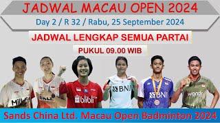 Jadwal Macau Open 2024 Hari Ini │ Day 2 / R 32 │ 5 Wakil Indonesia Di Babak 32 Besar │