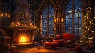 Christmas is comingCozy Cabin Ambience with Fireplace Crackling & Blizzard Sounds for Relaxation