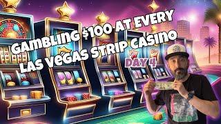 Every Las Vegas Strip Casino: $100 GAMBLE Challenge Series - Day 4!