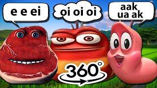 360° VR - Oi oi oi red larva vs e e ei i'm on vacation vs Pink Larva