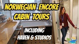 NORWEGIAN ENCORE CABIN TOUR | 11 DIFFERENT CABINS INCLUDING HAVEN AND STUDIOS