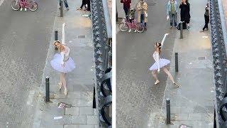 Ballet Dancer Performs 'Swan Lake' In Street