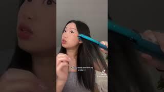 Satisfying Straightening hair video #makeup #hairtransformation #shorts