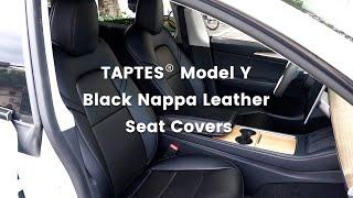 TAPTES Tesla Model Y Black Nappa Seat Covers, 100% Tesla OEM Style