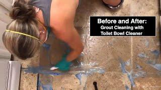 Before & After: Cleaning Grout with Toilet Bowl Cleaner