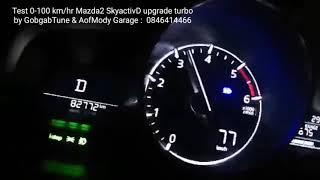 Test 0-100 km/hr Mazda2 SkyactivD remap + upgrade turbo + no CAT/DPF