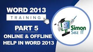 Word 2013 for Beginners Part 5: Using Online and Offline Help for Word 2013