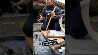 Banging Some Metal! Repairing our RV Cabinet Door #shorts #rvrepair #metal #drivewaymechanic