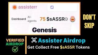 ️ Assisterr Airdrop Get Collect Free $sASSR Tokens || Get Free $10 || Verified Airdrop