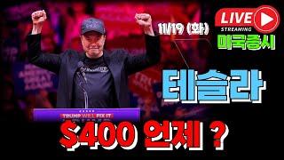 11/19 화 ( 실시간 라이브 ) 테슬라 $400 언제 ? I 미국주식 대응 및 전략