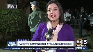 Parents camping out at Sunnyslope High School