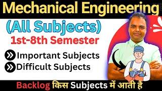 BTech Mechanical Engineering Subjects Syllabus 1st Year Semester to 4th Year, Subjects in BTech Mech