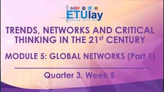 Global Networks Part 1 || Trends, Networks, and Critical Thinking in the 21st Century || Q1/3 W5