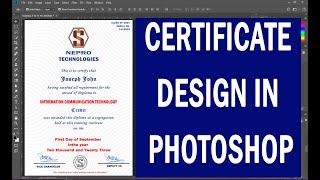 Designing a Professional Certificate in Photoshop #graphicdesign #tutorial