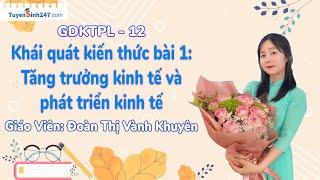 Khái quát kiến thức: Tăng trưởng kinh tế và phát triển kinh tế | GDKT&PL | GV: Đoàn Thị Vành Khuyên