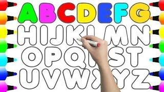 ABCDEFGHIJKLMNOPQRSTUVWXYZ , Easy Draw and Paint Alphabet A to Z