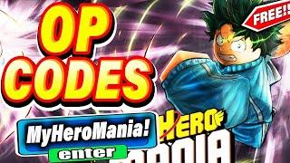 ALL NEW *SECRET CODES* IN ROBLOX MY HERO MANIA (new codes in roblox My Hero Mania ) NEW