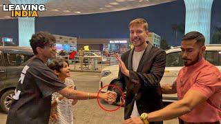 World No 1 Youtuber MrBeast Leaving India | Respect Moment with Indian Fans at Mumbai Airport