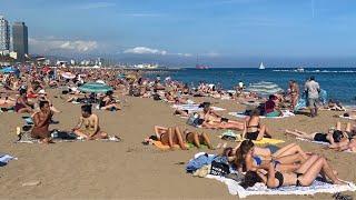 Barcelona Beach Walk at Barceloneta September 2021