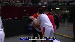 TORN ACL, China Player CARRIED Off Court In Women's Basketball World Cup Championship Game vs USA