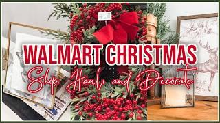 WALMART CHRISTMAS SHOP WITH ME, DECOR HAUL, AND DECORATING IDEAS 2024 | FARMHOUSE CHRISTMAS DECOR