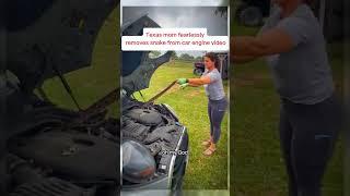 Texas mom fearlessly removes snake from car engine video #news #foryou #usa