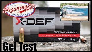 Freedom Munitions X-DEF Bonded 124gr JHP 9mm +P Ballistics Gel Test