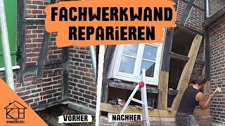 FACHWERKWAND REPARIEREN (abgeschr. Versatz, falscher Zapfen, Schwellbalken)Fachwerk Sanierung Teil 3