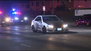 Hours long pursuit ends after SWAT surround the vehicle in Los Angeles, California.