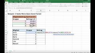 ️ Tutorial | Verschachtelte Excel Wenn-Dann-Sonst-Formel  (Mac-Version)