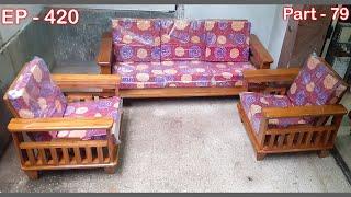 Teak wood sofa set | wooden sofa set | EP.420 | P-79 | sri maari furnitures | mari furniture | maari