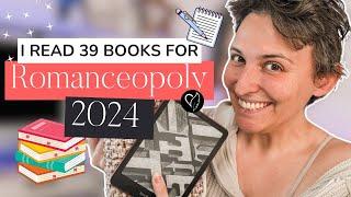 Romanceopoly Reading Challenge 2024 Wrap-Up | 39 Books I Read for the Challenge