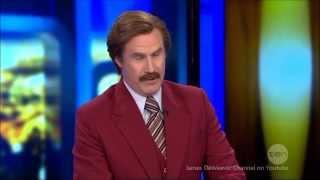 Ron Burgundy & The "Infamous Fanny" Interview LIVE FULL Australian Tv 25-11-2013