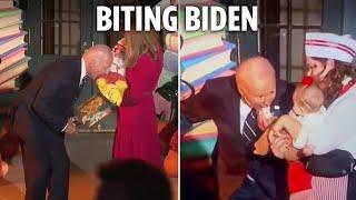 Joe Biden bites 3 babies in bizarre footage at White House Halloween party as wife dons panda suit