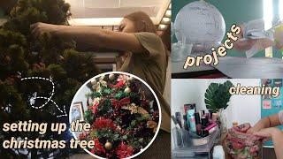 a weekend in my life: project, setting up christmas tree & cleaning