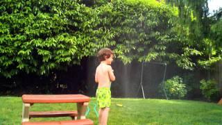 Tanner and the hose