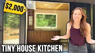 We Built a DIY Tiny House KITCHEN (budget build) START TO FINISH