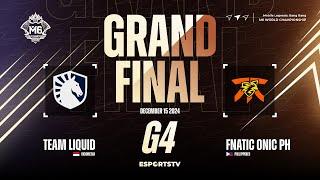 Team Liquid ID vs Fnatic ONIC PH GAME 4 GRAND FINAL M6 World Championship | FNOP vs TLID ESPORTSTV