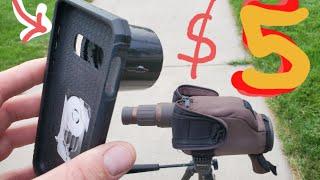 DIY phone to spotting scope adapter. **EASY**