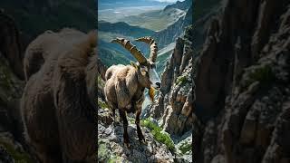 Mountain Goat Above a Stunning Valley! #wildlife #animals #nature